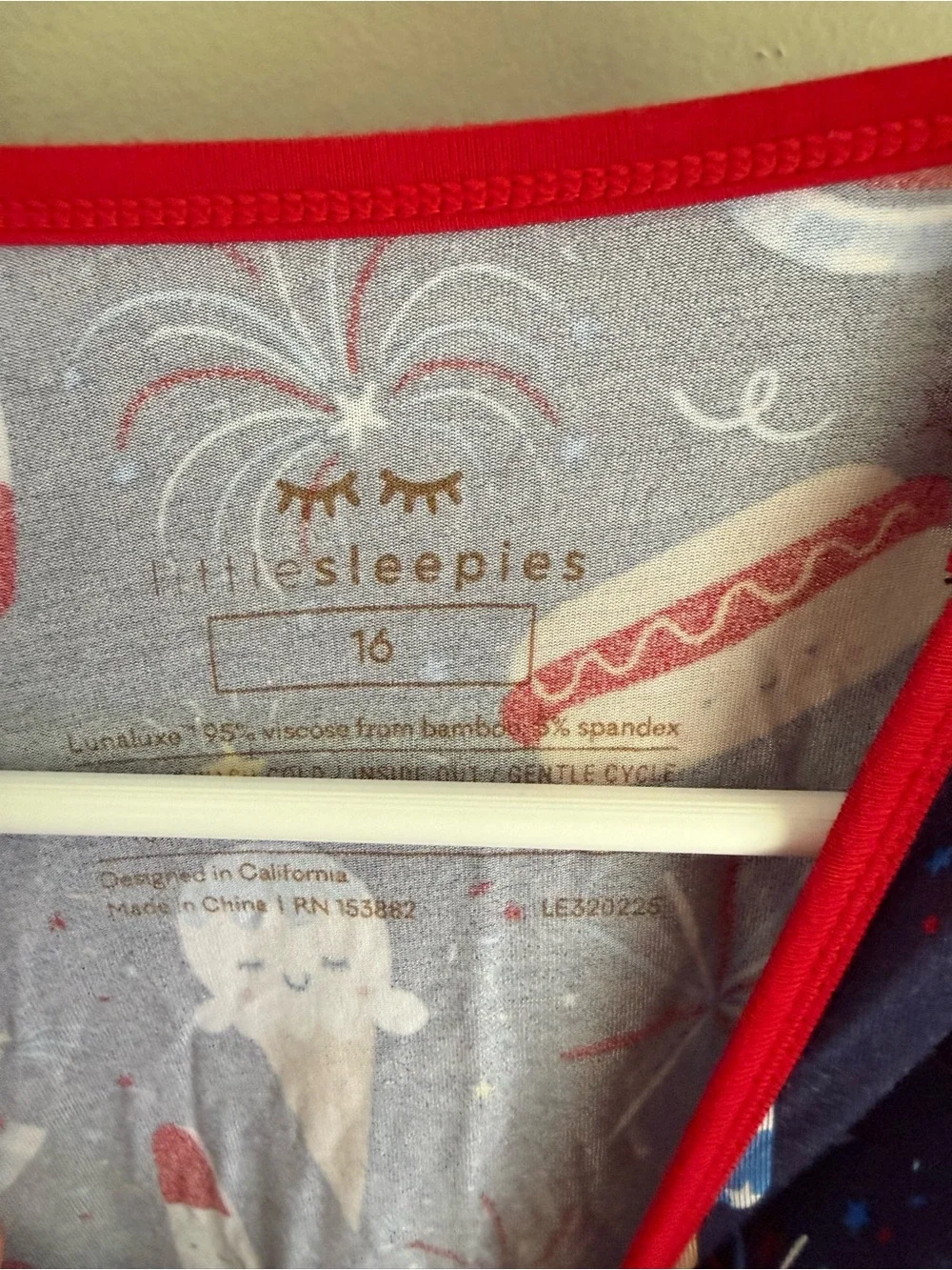 Little Sleepies Size 16 Fireworks Print short Set
